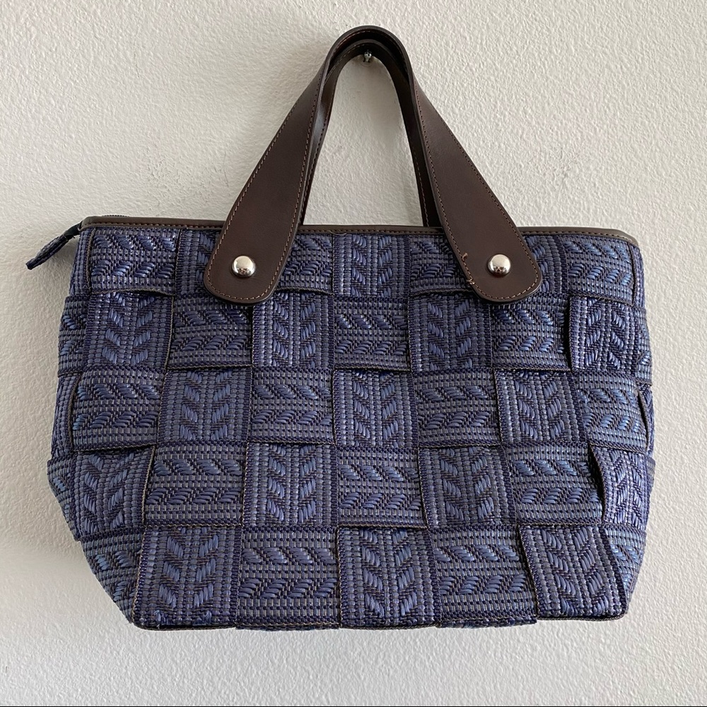 Alma Tonutti Weave Leather Handle Tote Vacation
